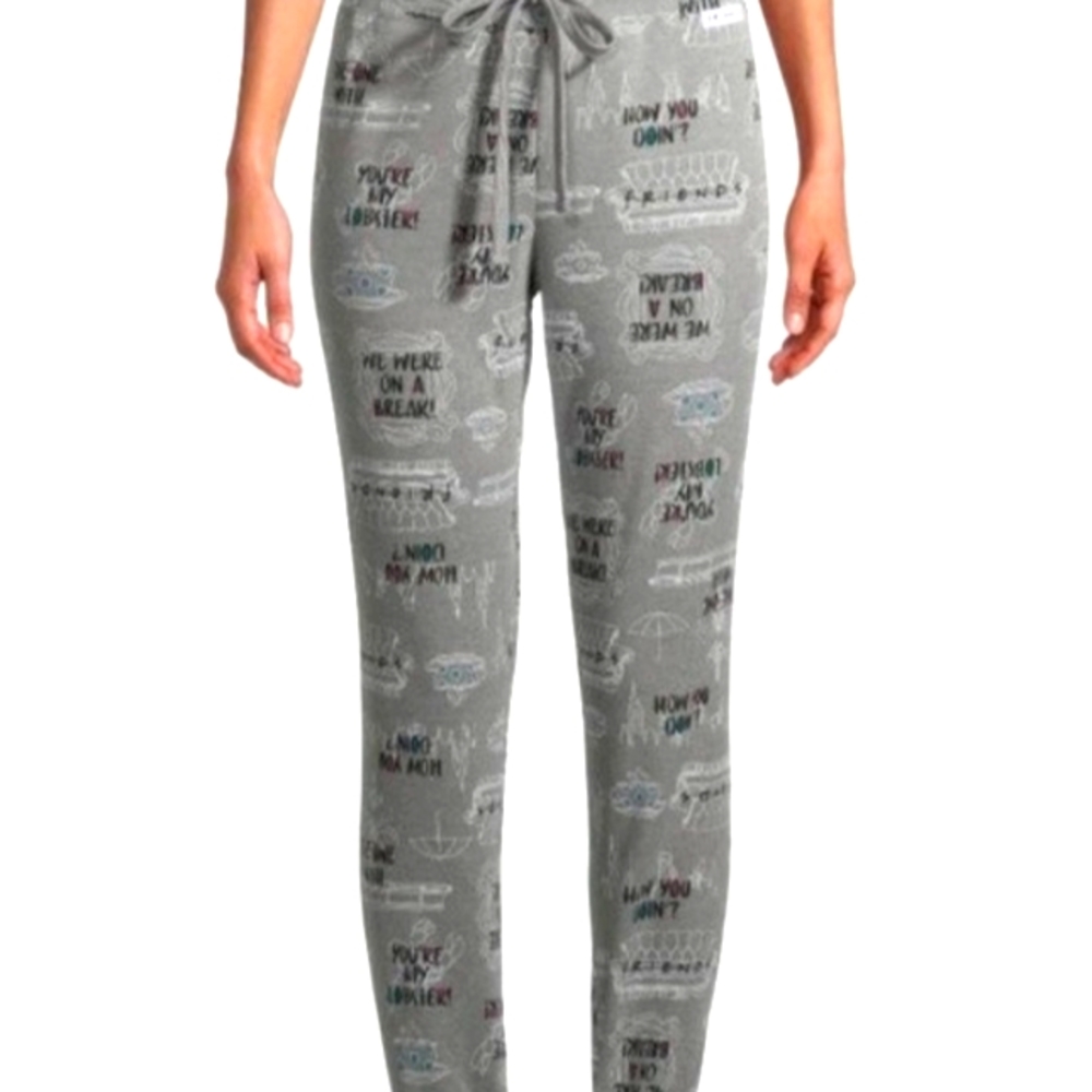 Womens FRIENDS Sleep Pj Pants Tie Funny TV show comedy collection XL